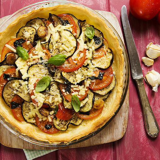 Quiche aux aubergines légère