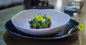 La recette d'aubergines grillées en tempura et miel de caña de Jacques, Top Chef 2023