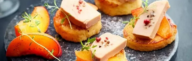 Mini brioches perdues à la pêche et au foie gras Labeyrie© !