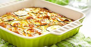 Gratin minceur riz et courgettes